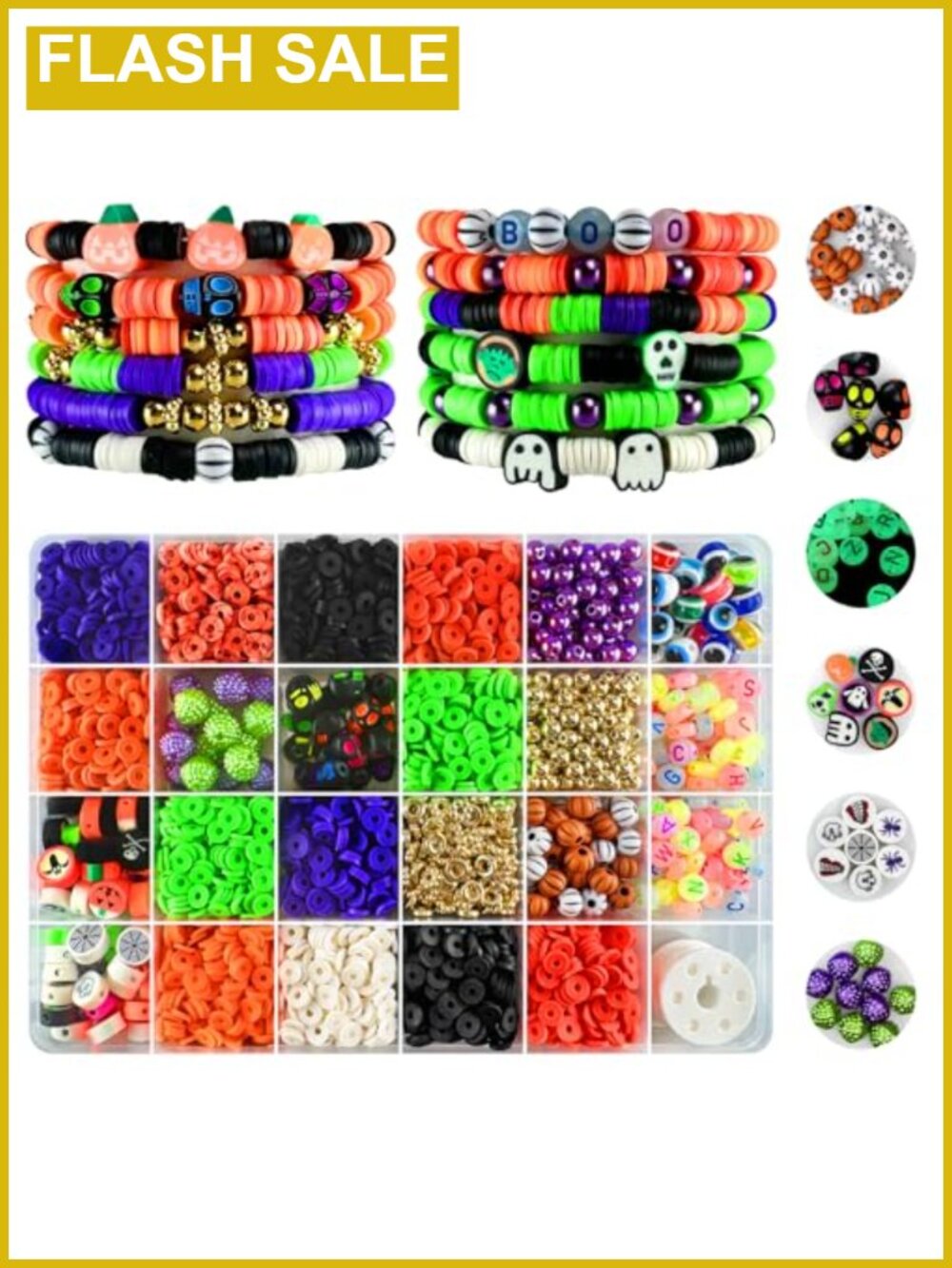 Halloween Beads Bracelet Jewelry Making Kit 3200 pcs with Glow Letter Beads